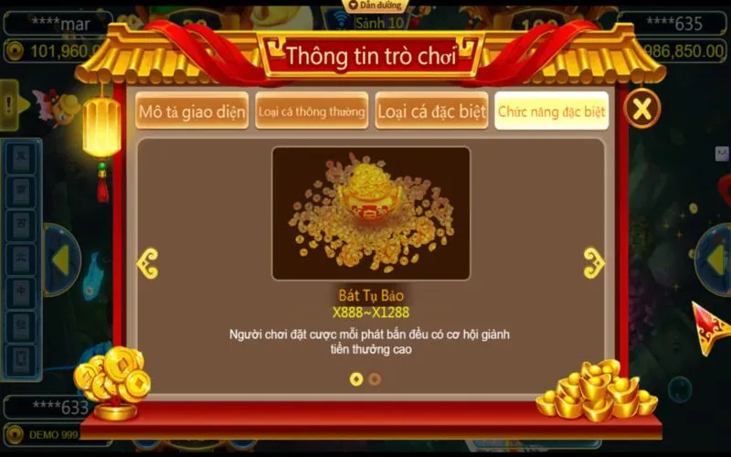 Chức năng đặc biệt của Tiên bắn cá Vinbet