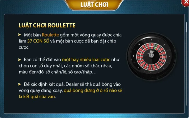 Hiểu rõ về luật chơi cơ bản của Roulette Vinbet